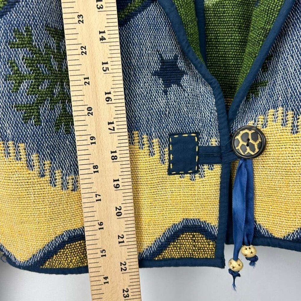 Flashback Women's M Snowflake Cardigan Sweater Shawl Collar Southwestern - Picture 4 of 12